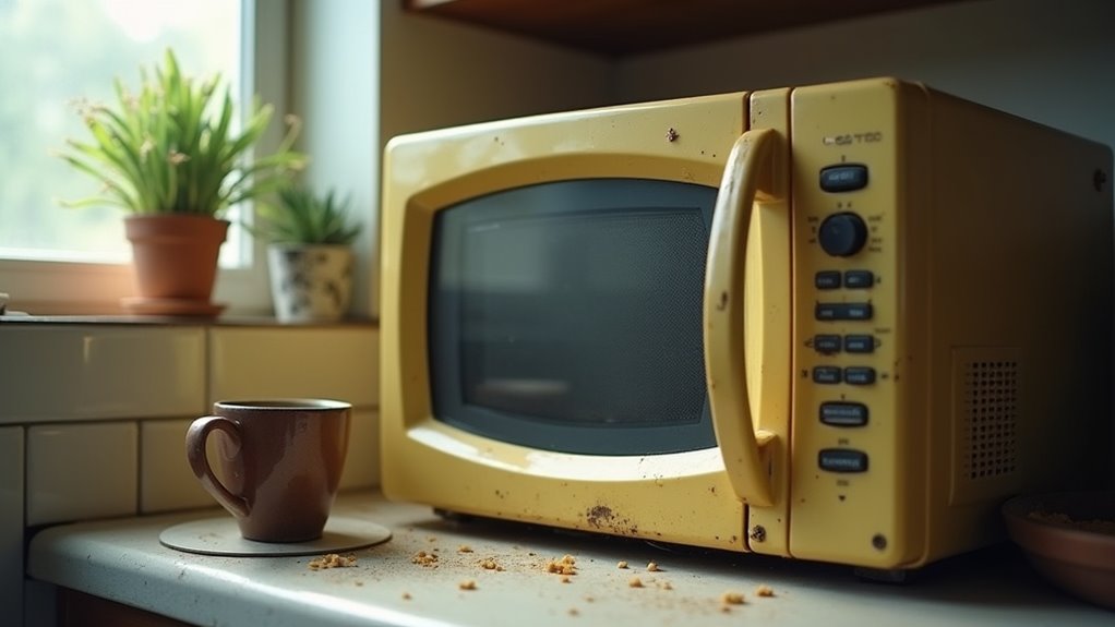 microwave showing replacement warning