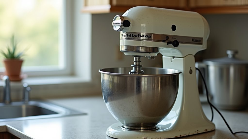 mixer shows wear and tear